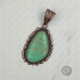 PDS230813-20                     Copper with blue turquoise stone teardrop pendant