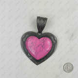 PDS230813-24          Silver with blue turquoise stone heart pendant