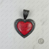 PDS230813-24          Silver with blue turquoise stone heart pendant