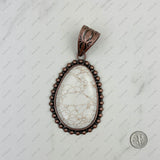 PDS230813-30                    Copper with blue turquoise stone teardrop pendant
