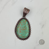 PDS230813-30                    Copper with blue turquoise stone teardrop pendant