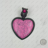 PDS230813-34        Silver with blue turquoise stone heart pendant