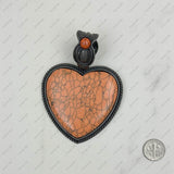PDS230813-34        Silver with blue turquoise stone heart pendant