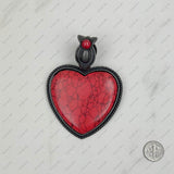 PDS230813-34        Silver with blue turquoise stone heart pendant