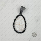 PDS230813-38      Silver with blue turquoise stone teardrop pendant