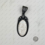 PDS230813-42      Silver with white stone oval shape pendent