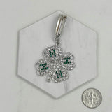 PDS230815-08         Silver with Clear crystal flower pendent