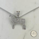 PDS230815-13        Silver with Clear crystal sheep pendent