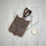 PDS251110-01-COPPER             Copper metal shield Pendent