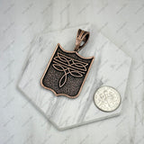 PDS251110-02-SILVER               Silver metal shield Pendent