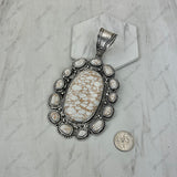 PDS251230-06-BLUE                          Silver metal with blue turquoise stone oval Pendent