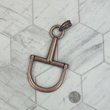 PDS260320-01-COPPER                    Large Copper metal western horse bite Pendant