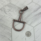 PDS260320-02-SILVER                                  Silver metal western horse bite Pendant