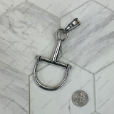 PDS260320-02-SILVER                                  Silver metal western horse bite Pendant