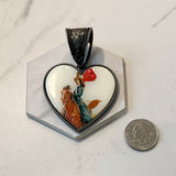 PDZ250906-02-COPPER             50mm Western copper-plated heart Pendent