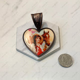 PDZ250906-03-COPPER            50mm Western copper-plated heart Pendent