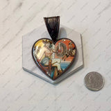 PDZ250906-05-COPPER            50mm Western copper-plated heart Pendent