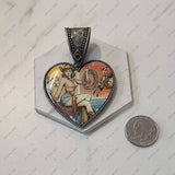 PDZ250906-05-COPPER            50mm Western copper-plated heart Pendent