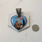 PDZ250906-06-COPPER            50mm Western copper-plated heart Pendent