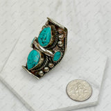 RG240721-36                German silver with blue turquoise stone Ring