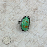 RGS230701-01-GREEN	              Silver with green stone oval adjustable Ring