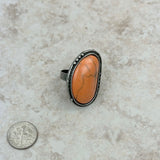 RGS230701-01-ORANGE	Silver with orange stone oval adjustable Ring