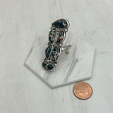 RGY241130-04-BLACK              Silver metal with black stone Ring