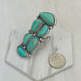 RGY241130-04-BLUE                     Silver metal with blue turquoise stone Ring