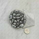 RGY250330-01-BLUE                Silver metal with blue turquoise stone circle adjustable Ring