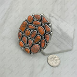 RGY250330-02-BLUE                 Silver metal with blue turquoise stone Oval adjustable Ring