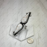 RGY251130-01-SILVER-BLUE-BROWN              Silver metal with blue teardrop turquoise stone Ring