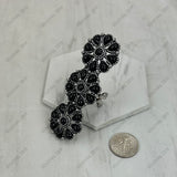 RGY260420-01-BLUE            Triple blue turquoise stone flower concho Ring