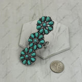 RGY260420-01-BLUE            Triple blue turquoise stone flower concho Ring