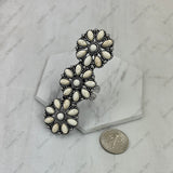 RGY260420-01-WHITE                 Triple White turquoise stone flower concho Ring
