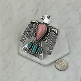 RGY260420-02-LIGHT PINK               Silver metal with light pink stone Eagle Ring