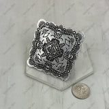 RGY260516-01              Large square Silver metal Ring