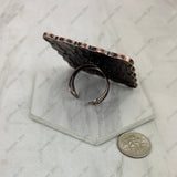 RGY260516-02            Large square copper metal Ring
