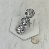 RGY260629-01           Triple silver coin shape Ring