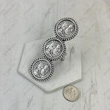 RGY260629-02           Triple silver quarter shape Ring
