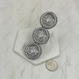 RGY260629-03           Triple silver quarter shape Ring
