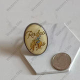 RGZ251012-01-SILVER            Silver oval ''Rodeo'' Image Ring