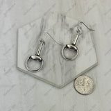 SE0945-SB           Silver metal western horse bite Earrings