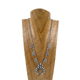 SN0505-SB              22'' Silver-tone metal chain with squash blossom Necklace