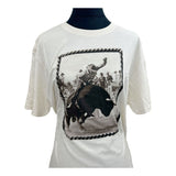 TS240630-04                 Natural crew neck short sleeve bucking Cowboy T-shirt