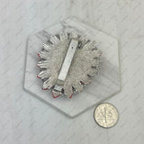 WRS240615-41               Silver metal with red turquoise stone western rag slide