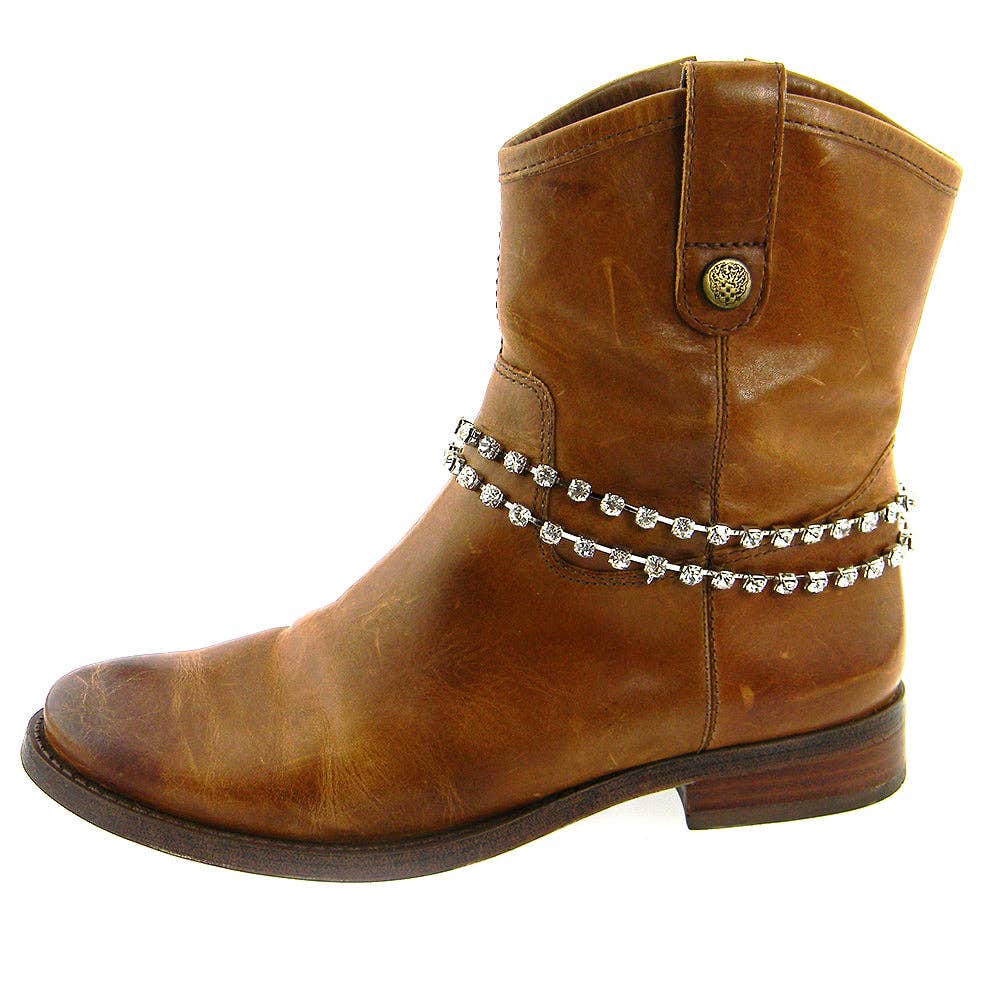 BOT007  2-STRAND CRYSTAL BOOT CHAIN