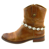 BOT150103-01 RED  ROUND CRYSTAL LINKED BOOT CHAIN