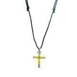 NK150806-01 GD   "CIRCLE G"  WIRED CROSS NECKLACE