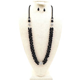 Half black crystal bead necklace transerable to choker, half black crystal beads transferable to bracelets
