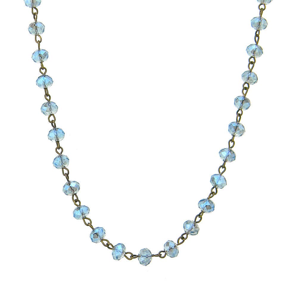 NKS170330-12  8MM CRYSTAL LINKED COLLAR NECKLACE